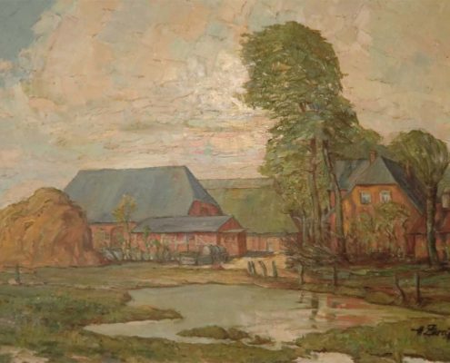 Die Hofanlage -gemalt von Zweig - um 1950